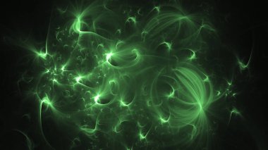 3D render soyut yeşil fraktal açık renkli