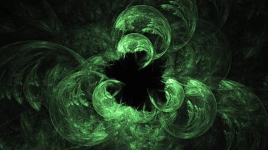 3D render soyut yeşil fraktal açık renkli