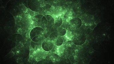 3D render soyut yeşil fraktal açık renkli