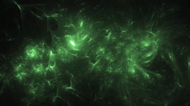 3D render soyut yeşil fraktal açık renkli