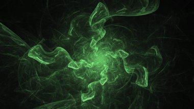 3D render soyut yeşil fraktal açık renkli