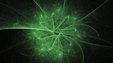 3D render soyut yeşil fraktal açık renkli