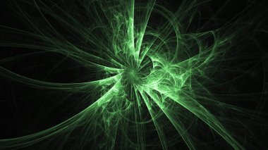 3D render soyut yeşil fraktal açık renkli