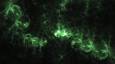 3D render soyut yeşil fraktal açık renkli