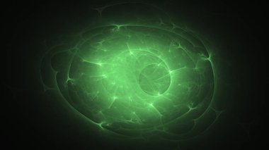 3D render soyut yeşil fraktal açık renkli