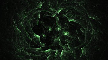 3D render soyut yeşil fraktal açık renkli