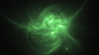 3D render soyut yeşil fraktal açık renkli