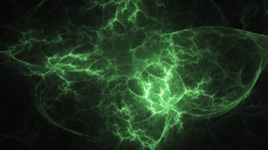 3D render soyut yeşil fraktal açık renkli