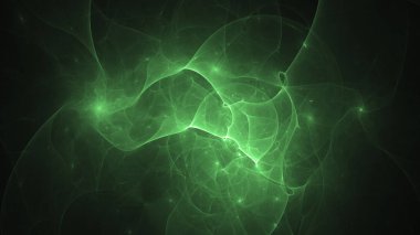 3D render soyut yeşil fraktal açık renkli