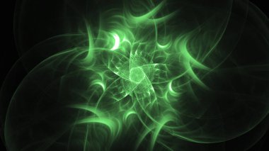 3D render soyut yeşil fraktal açık renkli