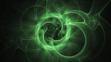 3D render soyut yeşil fraktal açık renkli