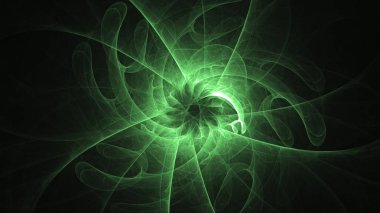 3D render soyut yeşil fraktal açık renkli