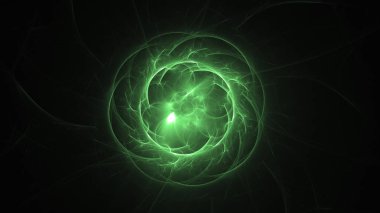 3D render soyut yeşil fraktal açık renkli