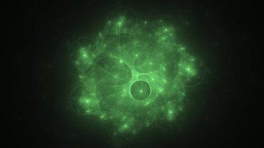 3D render soyut yeşil fraktal açık renkli