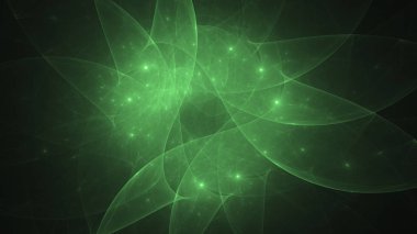3D render soyut yeşil fraktal açık renkli