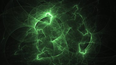 3D render soyut yeşil fraktal açık renkli