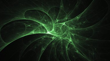 3D render soyut yeşil fraktal açık renkli