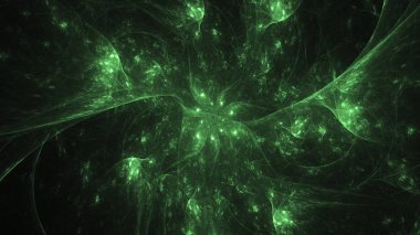 3D render soyut yeşil fraktal açık renkli