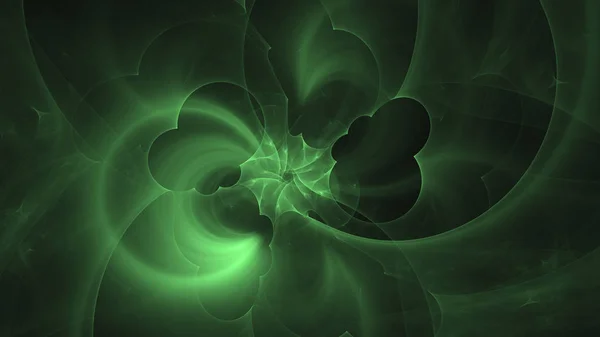 Vykreslování Abstraktní Zelené Fraktální Světlé Pozadí — Stock fotografie