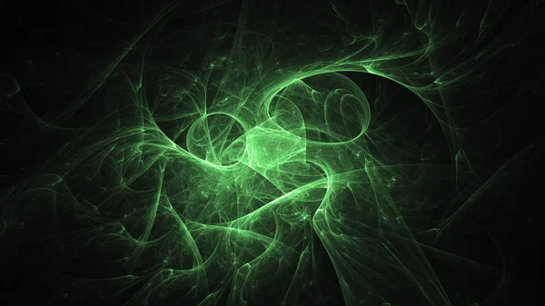 Renderização Abstrato Verde Fundo Luz Fractal — Fotografia de Stock