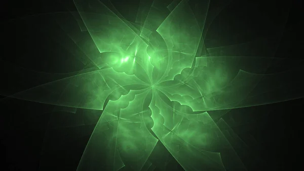 Renderização Abstrato Verde Fundo Luz Fractal — Fotografia de Stock