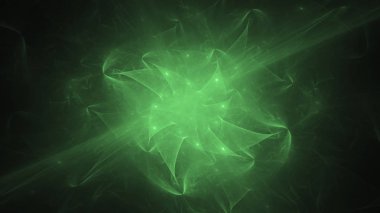 3D render soyut yeşil fraktal açık renkli