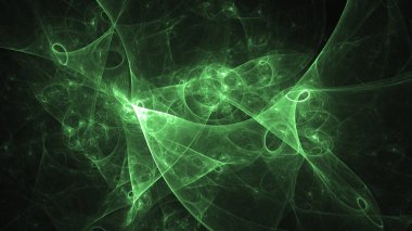 3D render soyut yeşil fraktal açık renkli