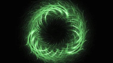 3D render soyut yeşil fraktal açık renkli