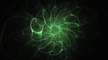 3D render soyut yeşil fraktal açık renkli