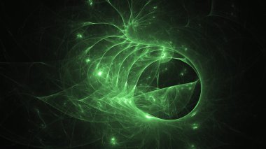 Soyut fraktal ışık arkaplanı 3 boyutlu oluşturuluyor