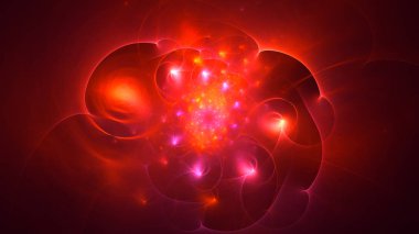 Soyut fraktal ışık arkaplanı 3 boyutlu oluşturuluyor