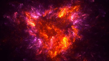 Soyut kırmızı fraktal ışık arkaplanı 3 boyutlu oluşturuluyor