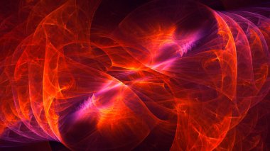 Soyut kırmızı fraktal ışık arkaplanı 3 boyutlu oluşturuluyor