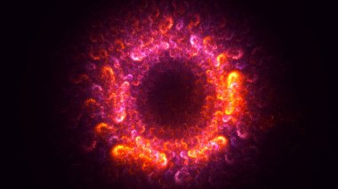 Soyut kırmızı fraktal ışık arkaplanı 3 boyutlu oluşturuluyor