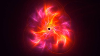 Soyut kırmızı fraktal ışık arkaplanı 3 boyutlu oluşturuluyor