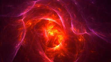 Soyut kırmızı fraktal ışık arkaplanı 3 boyutlu oluşturuluyor