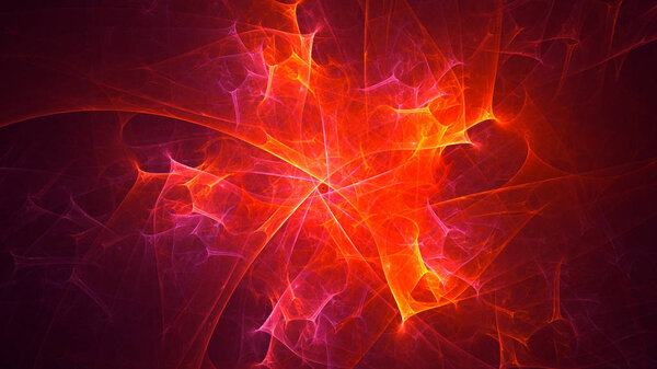 3D rendering abstract red fractal light background