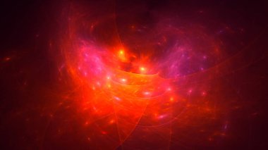 Soyut kırmızı fraktal ışık arkaplanı 3 boyutlu oluşturuluyor