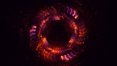 Soyut kırmızı fraktal ışık arkaplanı 3 boyutlu oluşturuluyor