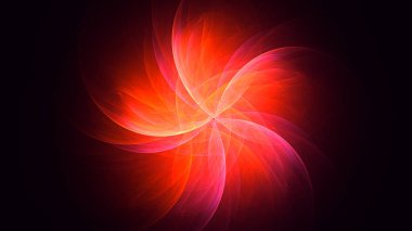 Soyut kırmızı fraktal ışık arkaplanı 3 boyutlu oluşturuluyor