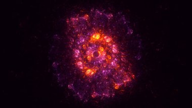 Soyut kırmızı fraktal ışık arkaplanı 3 boyutlu oluşturuluyor