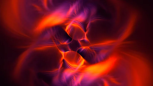 3D渲染抽象的红色分形光背景 — 图库照片