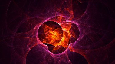 Soyut kırmızı fraktal ışık arkaplanı 3 boyutlu oluşturuluyor