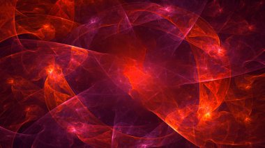 Soyut kırmızı fraktal ışık arkaplanı 3 boyutlu oluşturuluyor