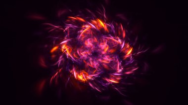 Soyut kırmızı fraktal ışık arkaplanı 3 boyutlu oluşturuluyor