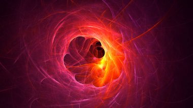 Soyut kırmızı fraktal ışık arkaplanı 3 boyutlu oluşturuluyor