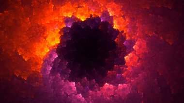 Soyut kırmızı fraktal ışık arkaplanı 3 boyutlu oluşturuluyor