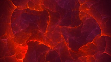 Soyut kırmızı fraktal ışık arkaplanı 3 boyutlu oluşturuluyor
