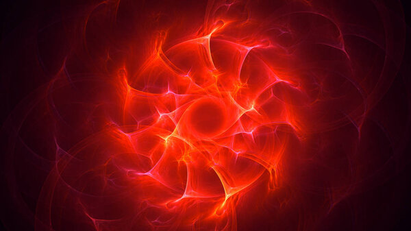 3D rendering abstract red fractal light background