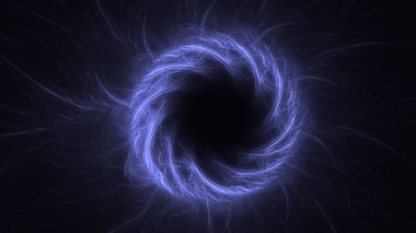 Soyut mavi fraktal ışık arkaplanı 3 boyutlu oluşturuluyor